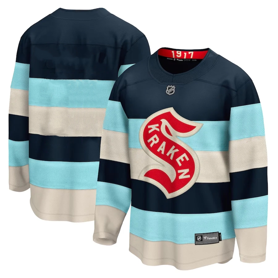 Men's Seattle Kraken Deep Sea Blue 2024 NHL Winter Classic Breakaway Blank Jersey